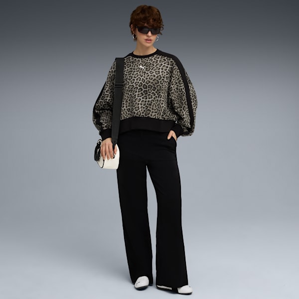 T7 Leo Oversized Crew Sweatshirt Women, PUMA Black, extralarge