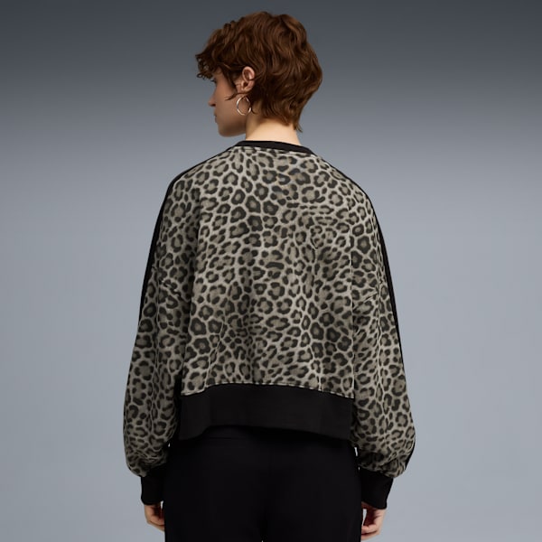 T7 Leo Oversized Crew Sweatshirt Women, PUMA Black, extralarge