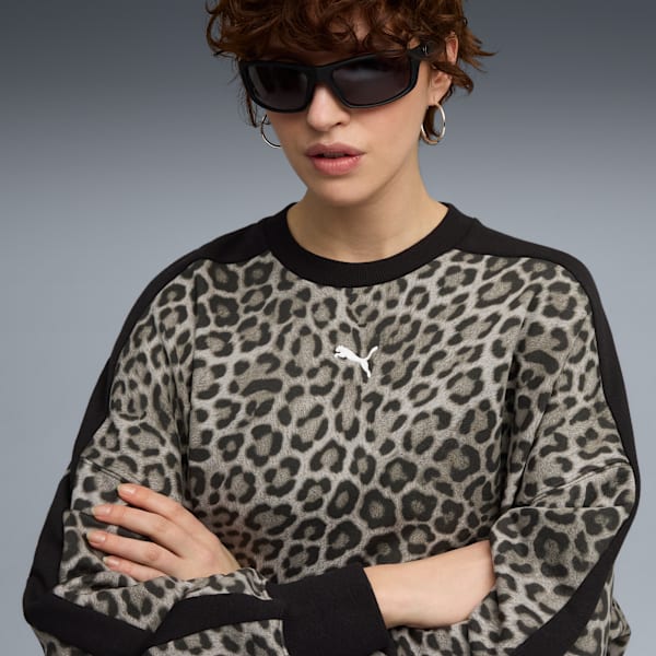 T7 Leo Oversized Crew Sweatshirt Women, PUMA Black, extralarge