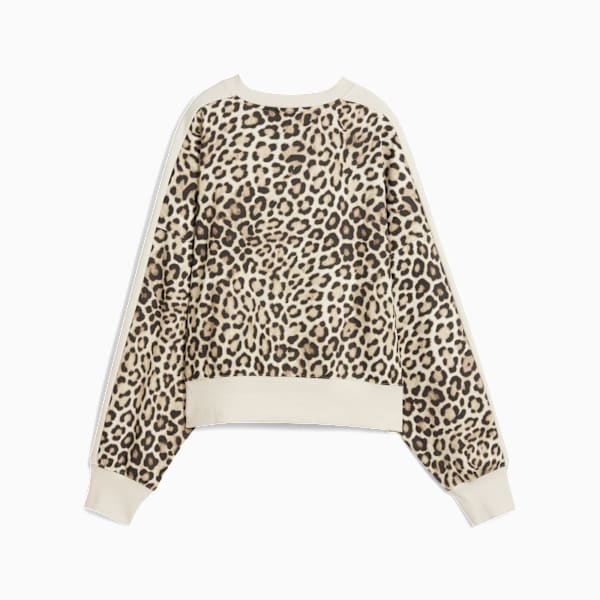 T7 Leo Oversized Crew Sweatshirt Women, Alpine Snow-Ice Coffee, extralarge