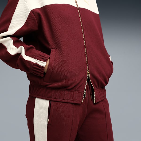 T7 Relaxed Women's Signature Track Jacket, Ruby Shimmer, extralarge-IND