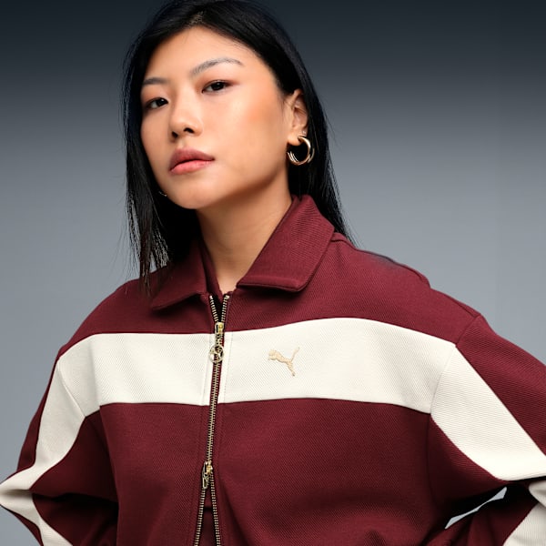 T7 Relaxed Women's Signature Track Jacket, Ruby Shimmer, extralarge-IND
