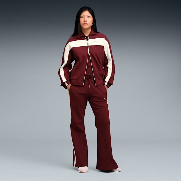 T7 Relaxed Women's Signature Track Jacket, Ruby Shimmer, extralarge-IND