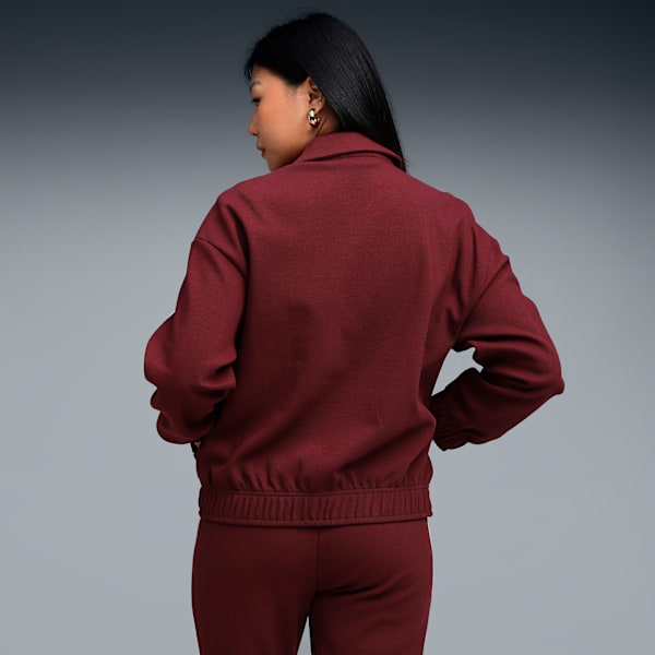 T7 Relaxed Women's Signature Track Jacket, Ruby Shimmer, extralarge-IND