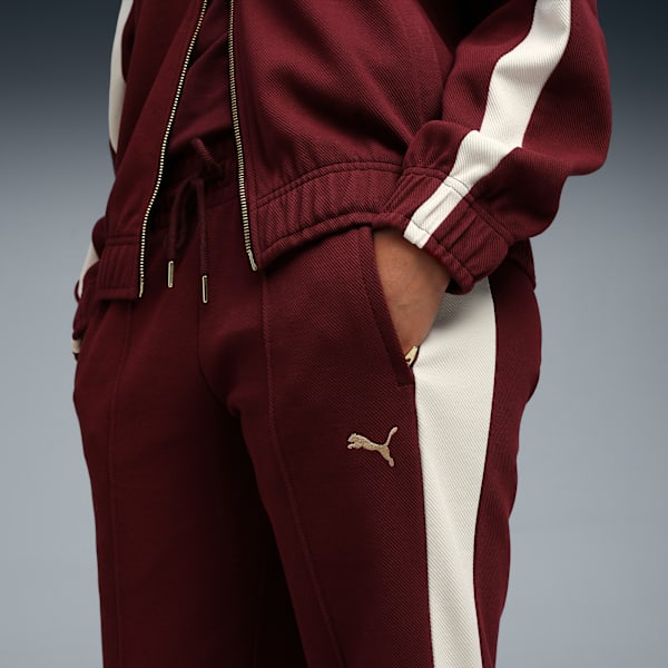 T7 Women's Flared-Leg Concept Track Pants, Ruby Shimmer, extralarge-IND