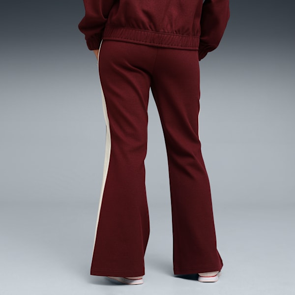 T7 Women's Flared-Leg Concept Track Pants, Ruby Shimmer, extralarge-IND