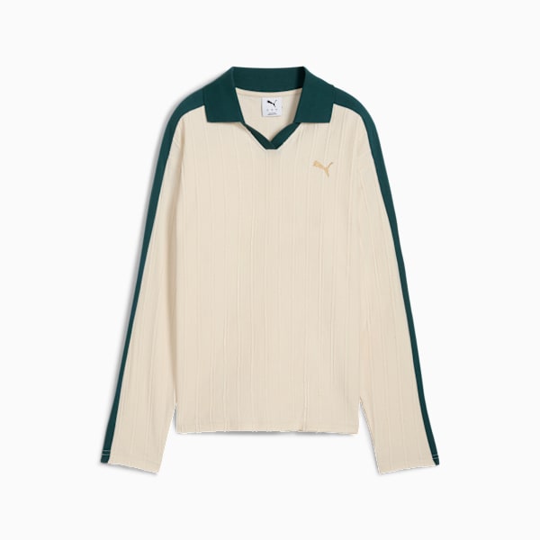 T7 Relaxed Long Sleeve Polo Women, Alpine Snow, extralarge