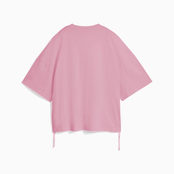 DARE TO Women's Oversized Cotton Ruched Tee, Poised Pink, extralarge-IND