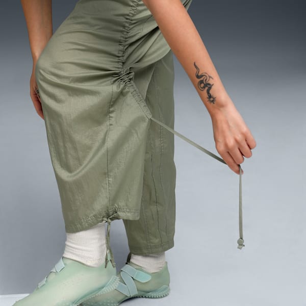 DARE TO Women's Oversized Woven Pants, Lux Army, extralarge-IND