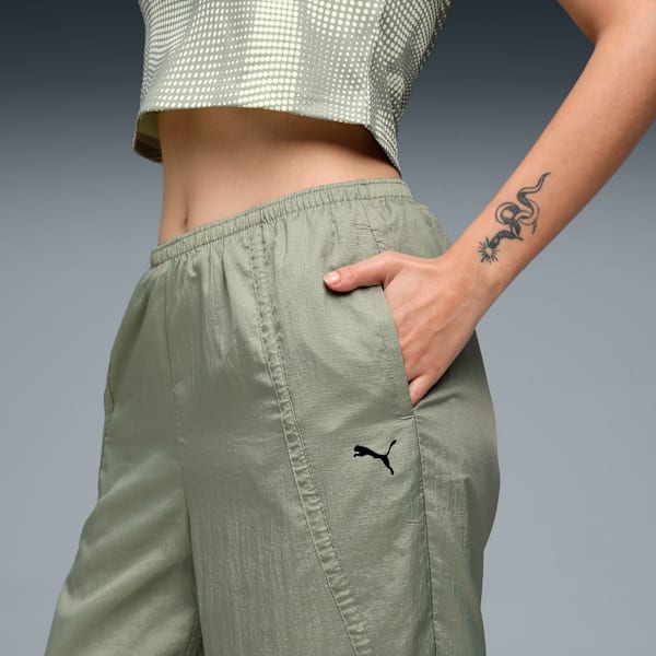 DARE TO Women's Oversized Woven Pants, Lux Army, extralarge-IND