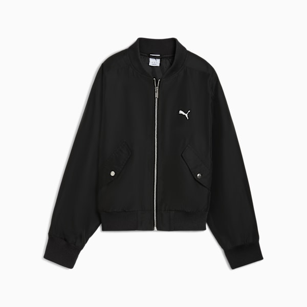 T7 Satin Bomber Jacket Women, PUMA Black, extralarge