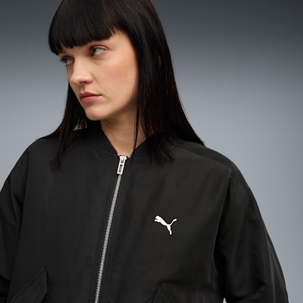 T7 Satin Bomber Jacket Women, PUMA Black, extralarge