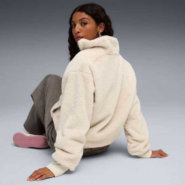 Wardrobe Essentials Women's Soft Fleece Jacket, Alpine Snow, extralarge-IND