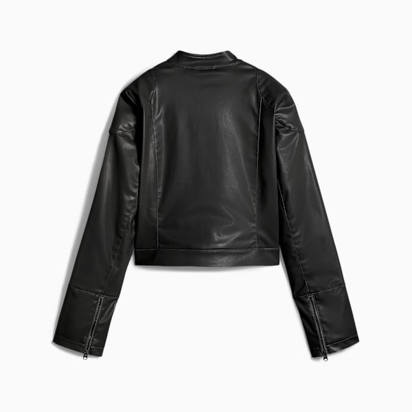 Pleather Racer Jacket Women, PUMA Black, extralarge