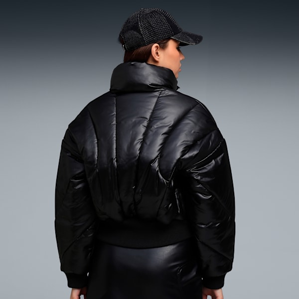DARE TO Women's Water-Repellent Puffer Jacket, PUMA Black, extralarge-IND