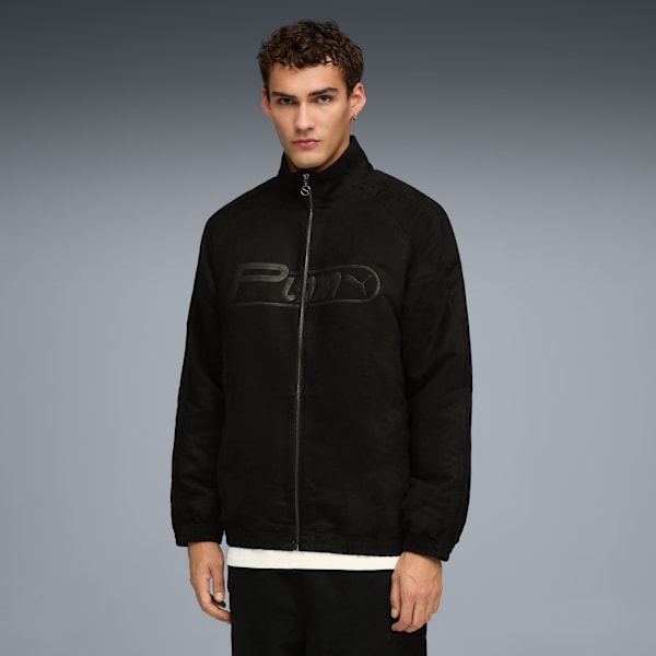 T7 Relaxed Suede Track Jacket Men, PUMA Black, extralarge-GBR