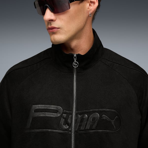 T7 Relaxed Suede Track Jacket Men, PUMA Black, extralarge-GBR