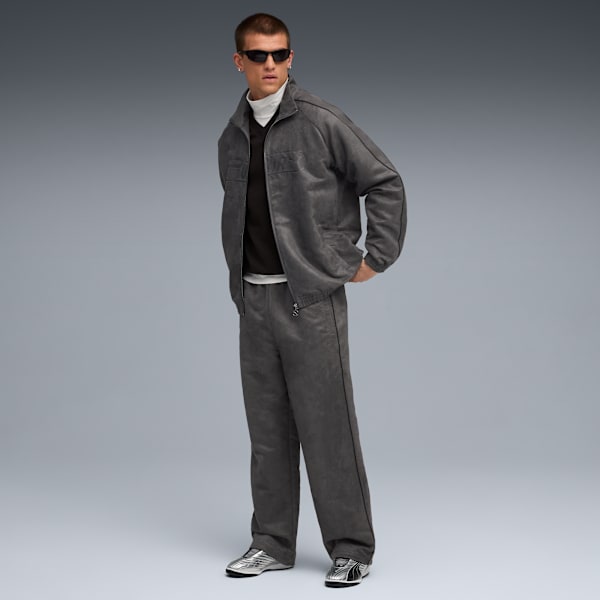T7 Relaxed Suede Track Pants Men, Dusky Gray, extralarge-GBR
