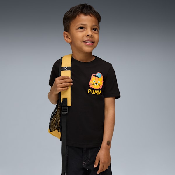 Moody Cat Graphic Tee Kids, PUMA Black, extralarge