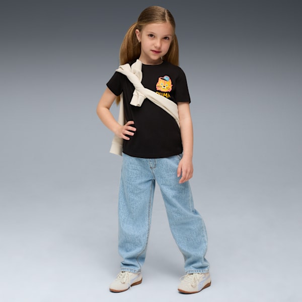 Moody Cat Graphic Tee Kids, PUMA Black, extralarge