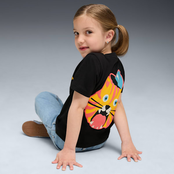 Moody Cat Graphic Tee Kids, PUMA Black, extralarge