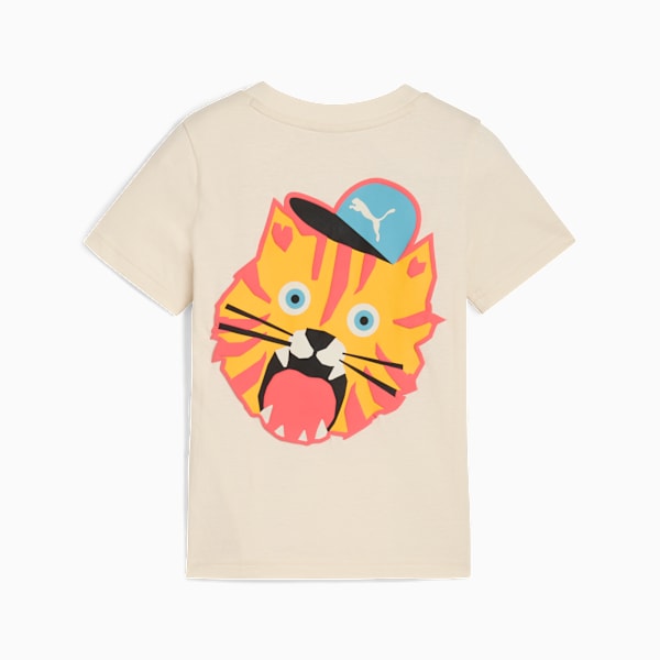 Moody Cat Graphic Tee Kids, Alpine Snow, extralarge