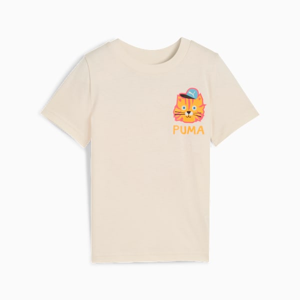 Moody Cat Graphic Tee Kids, Alpine Snow, extralarge