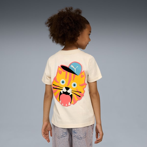 Moody Cat Graphic Tee Kids, Alpine Snow, extralarge