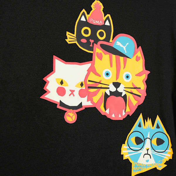 MOODY CAT Kids' Relaxed Fit Cotton Tee, PUMA Black, extralarge-IND
