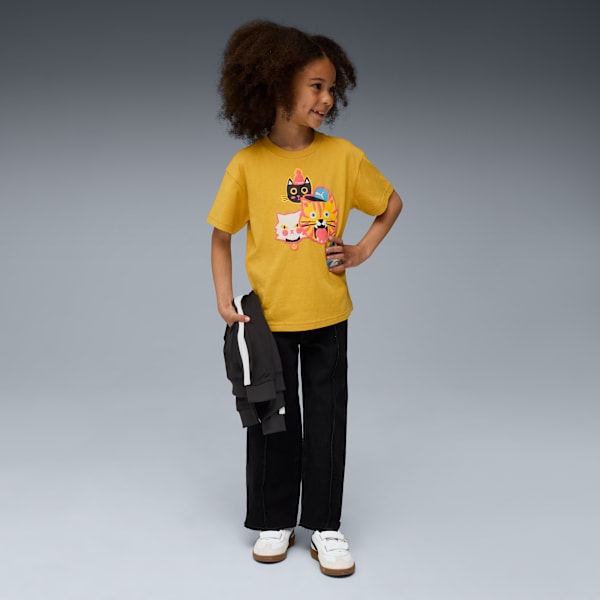 Moody Cat Tee Kids, Archive Gold, extralarge
