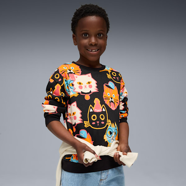 Moody Cat Crew Kids, PUMA Black, extralarge