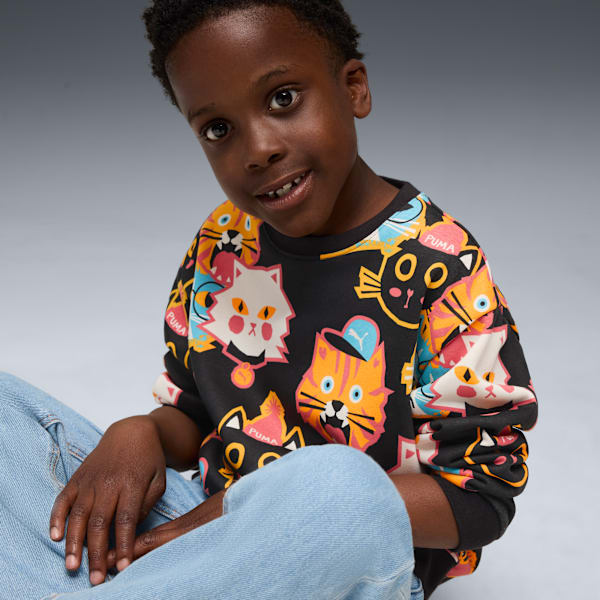 Moody Cat Crew Kids, PUMA Black, extralarge