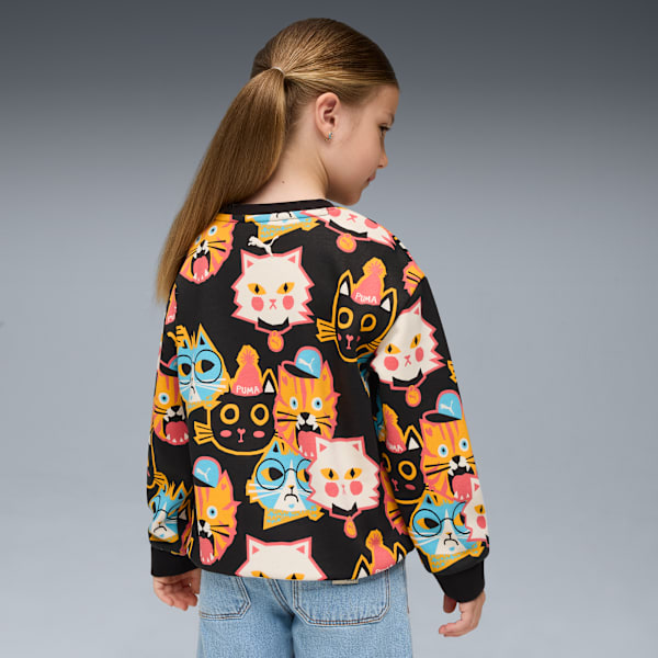 Moody Cat Crew Kids, PUMA Black, extralarge
