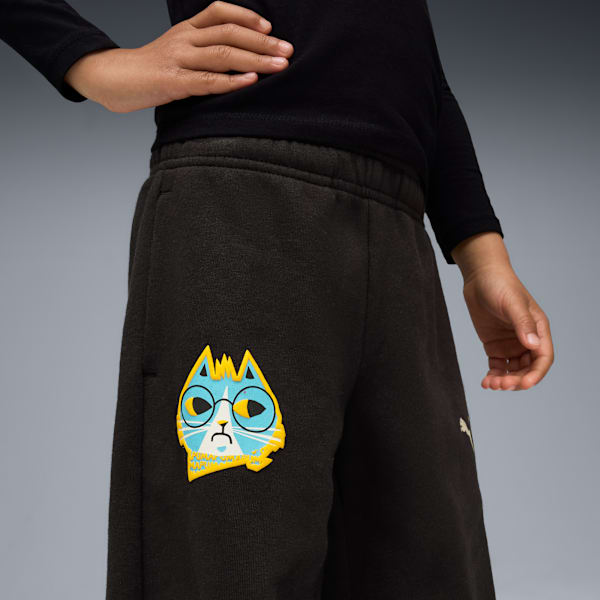 Moody Cat Sweatpants Kids, PUMA Black, extralarge