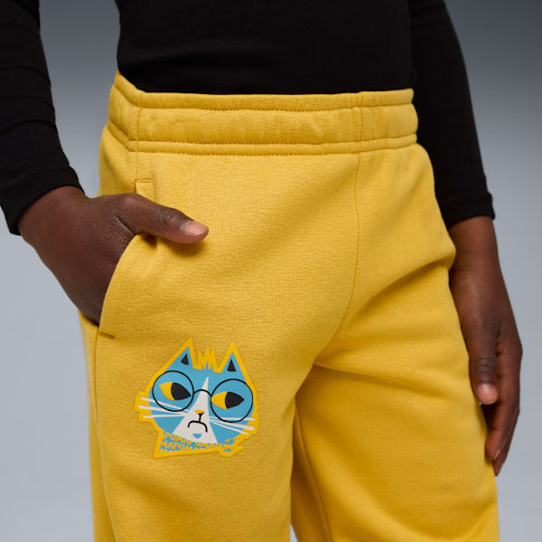 Moody Cat Sweatpants Kids, Archive Gold, extralarge