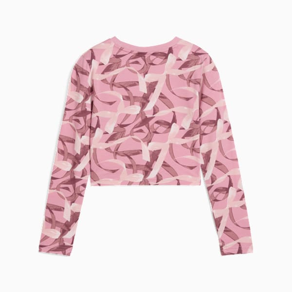 Bowtique AOP Longsleeve Tee Youth, Poised Pink, extralarge