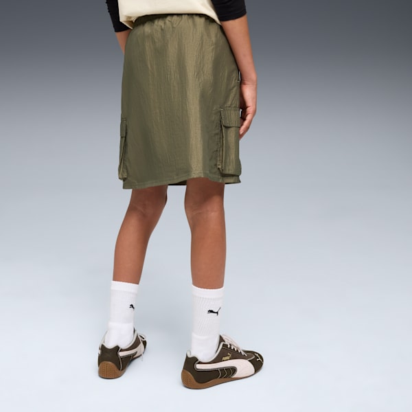 Bowtique Woven Cargo Skirt Youth, Loden Green, extralarge