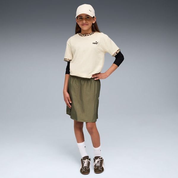 Bowtique Woven Cargo Skirt Youth, Loden Green, extralarge