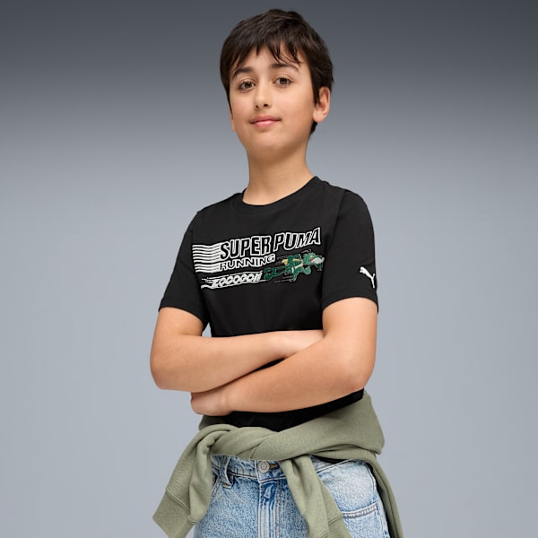 Super PUMA Graphic Tee Youth, PUMA Black, extralarge