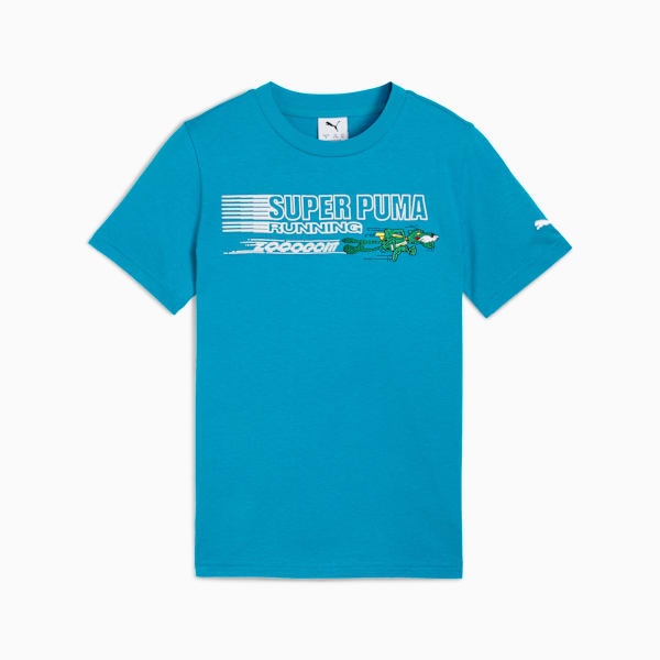 Super PUMA Graphic Tee Youth, Tropical Blue, extralarge