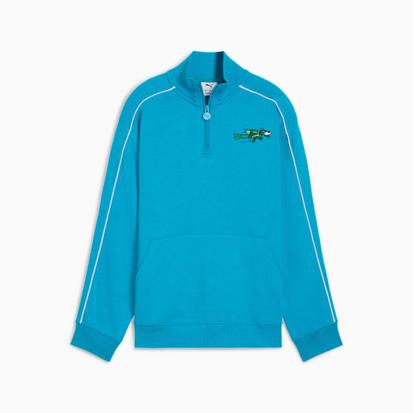 T7 SUPER PUMA Half-Zip Crew Youth, Tropical Blue, extralarge