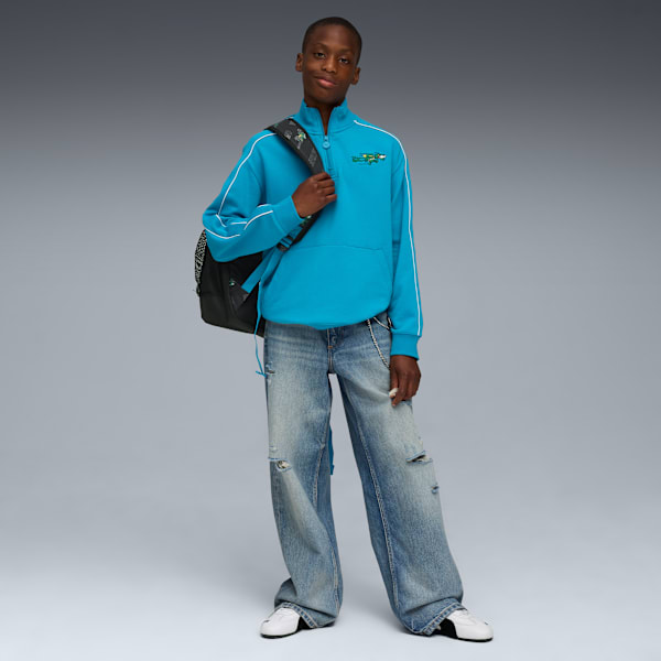 T7 SUPER PUMA Half-Zip Crew Youth, Tropical Blue, extralarge