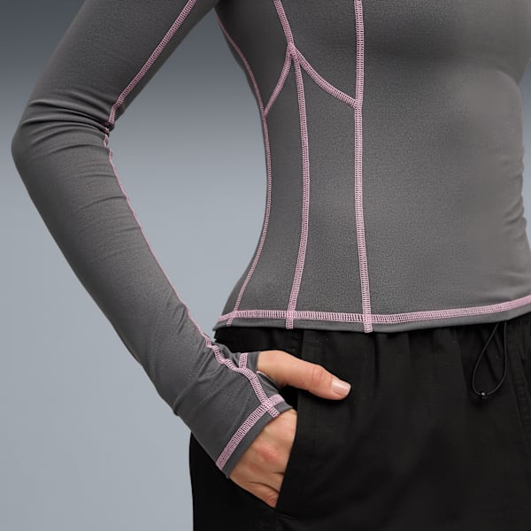 YONA Tight Long Sleeve Top Women, Dusky Gray, extralarge-GBR