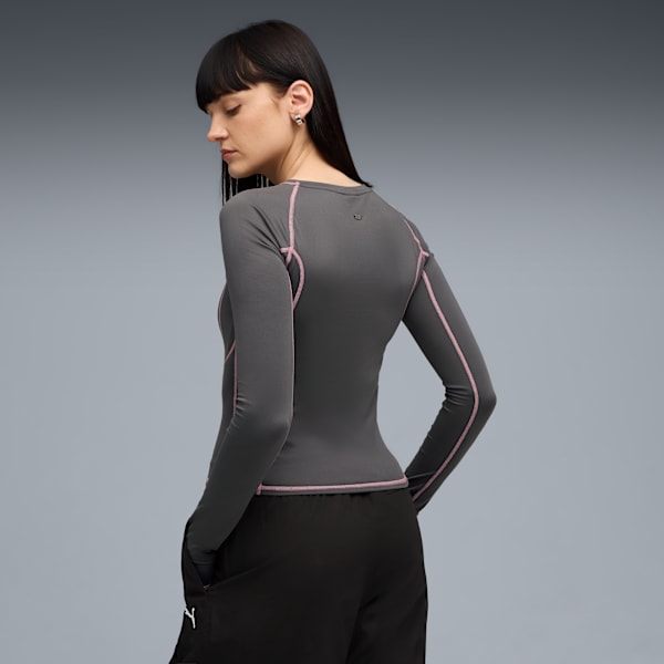 YONA Tight Long Sleeve Top Women, Dusky Gray, extralarge-GBR