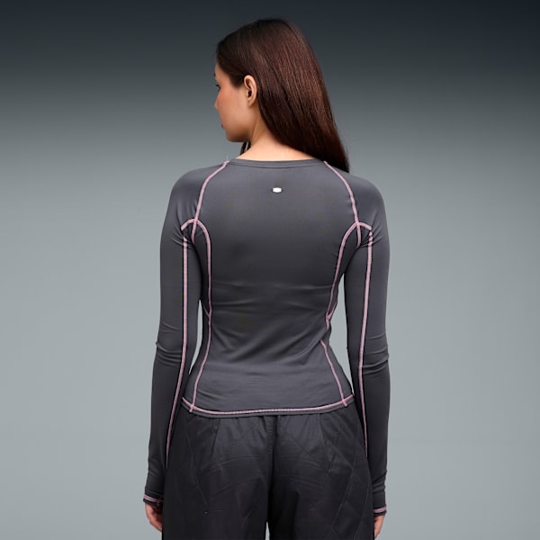 YONA Women's Tight Fit Long Sleeve T-shirt, Dusky Gray, extralarge-IND