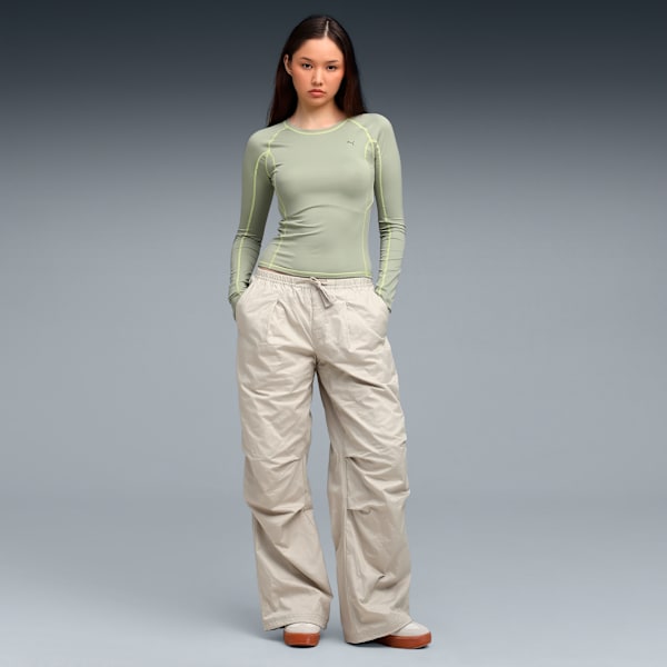 YONA Women's Tight Fit Long Sleeve T-shirt, Lux Army, extralarge-IND