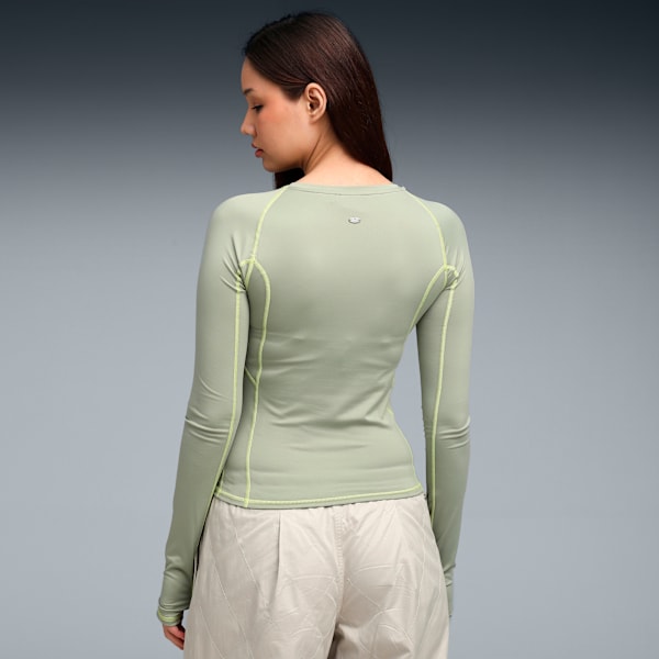 YONA Women's Tight Fit Long Sleeve T-shirt, Lux Army, extralarge-IND