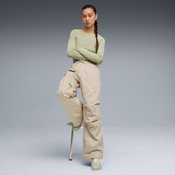 YONA Women's Relaxed Fit Parachute Pants, Desert Dust, extralarge-IND