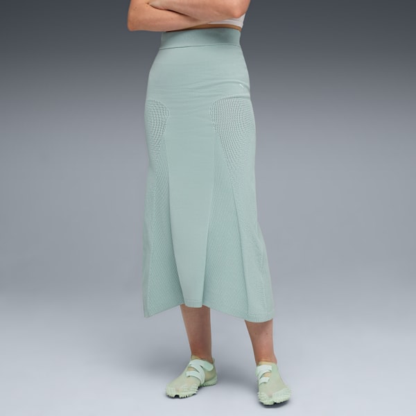 Yona Women's Long Ribbed Skirt, Light Moss, extralarge