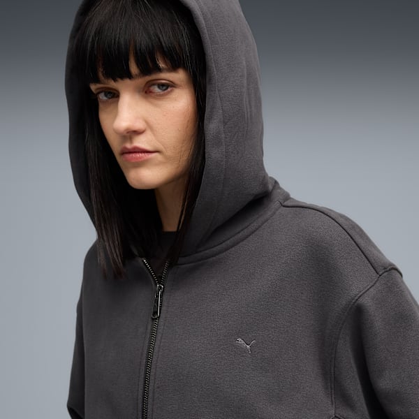 Sudadera con capucha y cremallera para mujer Yona, Dusky Gray, extralarge